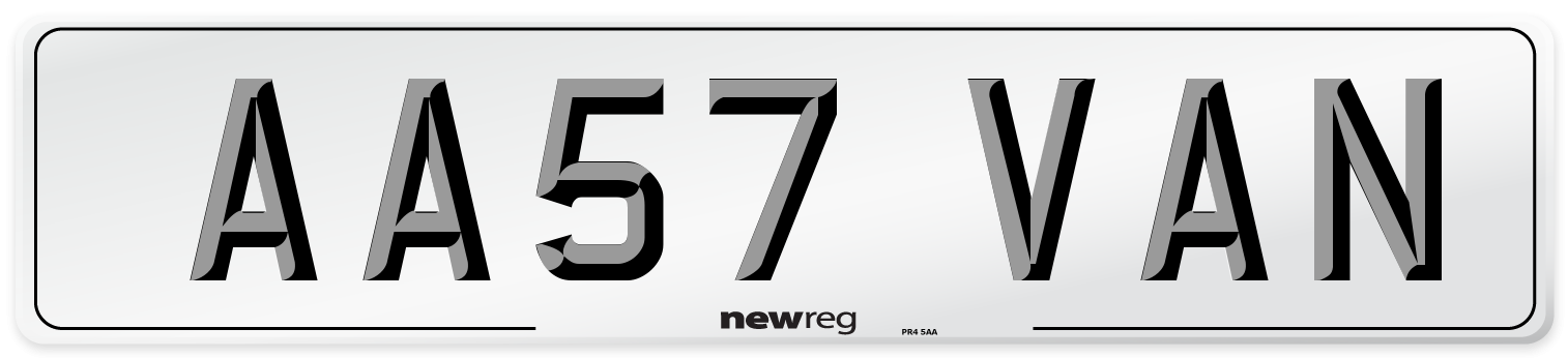 AA57 VAN Number Plate from New Reg